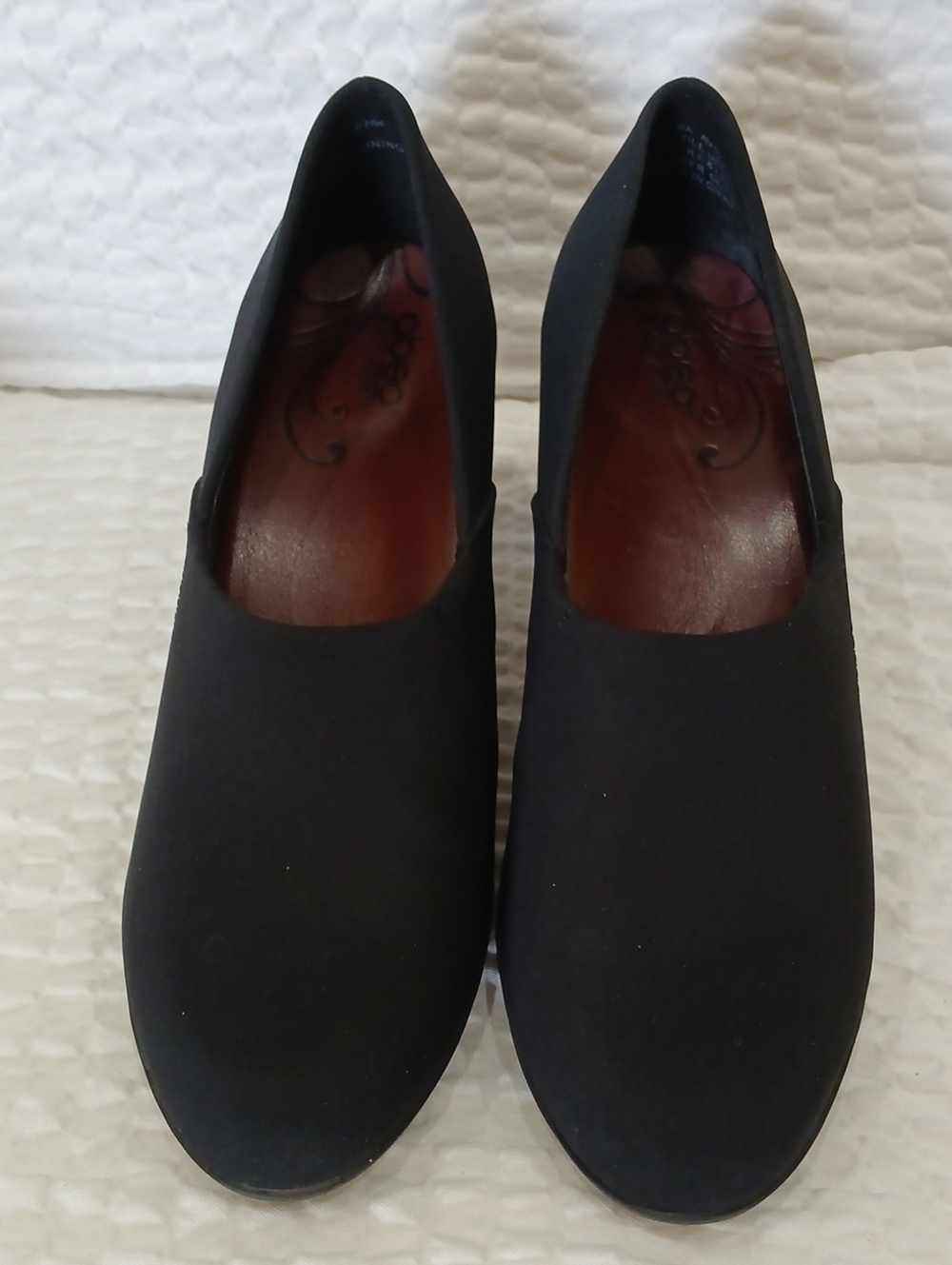 Abeo Biosystems Vera  Black Slip-On Comfort Heels Sz. 8